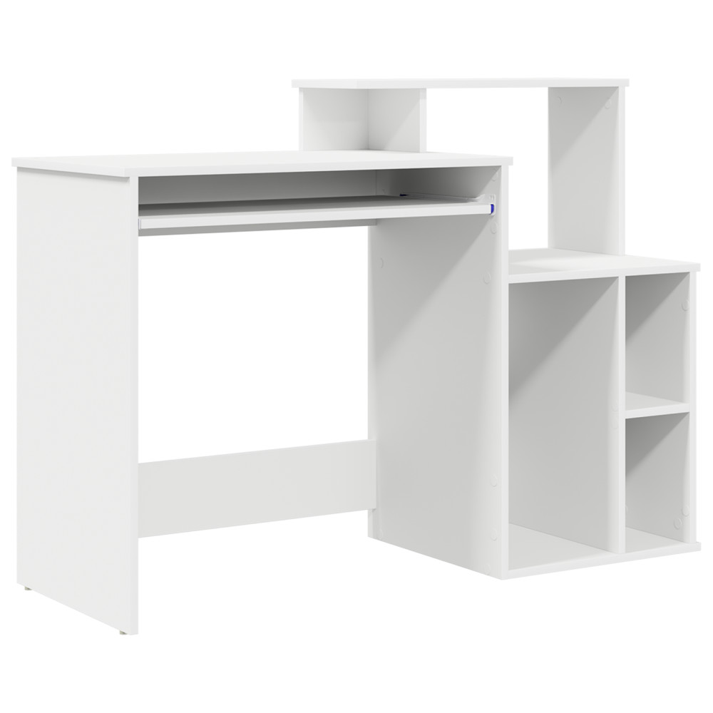 Produktbild för Skrivbord med låda Vit 120,5 x 44 x 88,5 cm Konstruerat trä