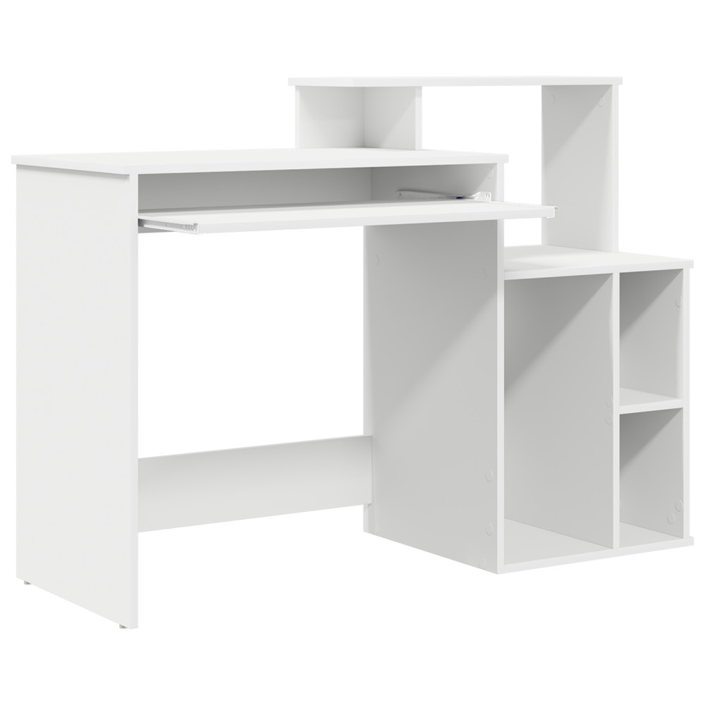 Produktbild för Skrivbord med låda Vit 120,5 x 44 x 88,5 cm Konstruerat trä
