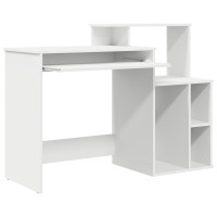 Produktbild för Skrivbord med låda Vit 120,5 x 44 x 88,5 cm Konstruerat trä