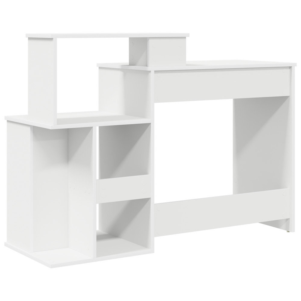 Produktbild för Skrivbord med låda Vit 120,5 x 44 x 88,5 cm Konstruerat trä
