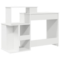 Produktbild för Skrivbord med låda Vit 120,5 x 44 x 88,5 cm Konstruerat trä