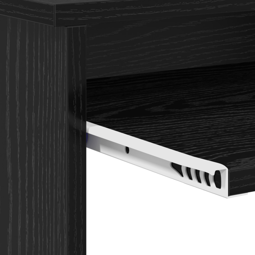 Produktbild för Skrivbord Svart Ek 120,5 x 44 x 88,5 cm Konstruerat trä