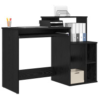 Produktbild för Skrivbord Svart Ek 120,5 x 44 x 88,5 cm Konstruerat trä