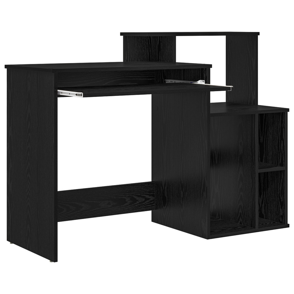 Produktbild för Skrivbord Svart Ek 120,5 x 44 x 88,5 cm Konstruerat trä