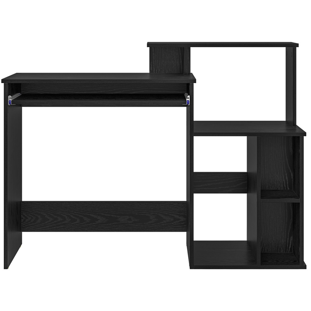 Produktbild för Skrivbord Svart Ek 120,5 x 44 x 88,5 cm Konstruerat trä