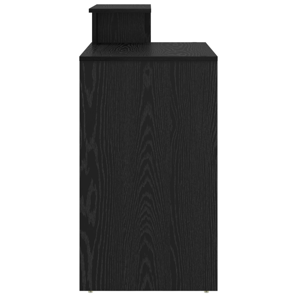 Produktbild för Skrivbord Svart Ek 120,5 x 44 x 88,5 cm Konstruerat trä