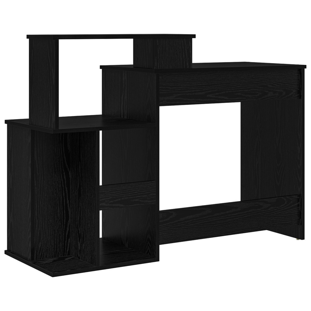 Produktbild för Skrivbord Svart Ek 120,5 x 44 x 88,5 cm Konstruerat trä