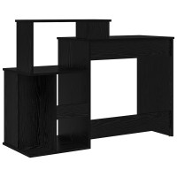 Produktbild för Skrivbord Svart Ek 120,5 x 44 x 88,5 cm Konstruerat trä