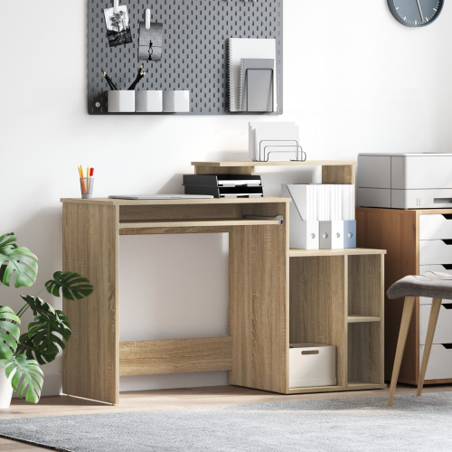 vidaXL Skrivbord Sonoma-ek 120,5 x 44 x 88,5 cm Konstruerat trä