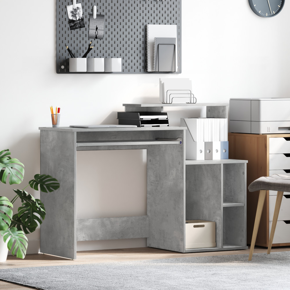 Produktbild för Skrivbord Betonggrå 120,5 x 44 x 88,5 cm Konstruerat trä