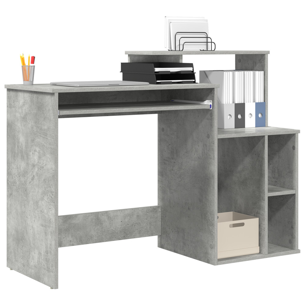 Produktbild för Skrivbord Betonggrå 120,5 x 44 x 88,5 cm Konstruerat trä