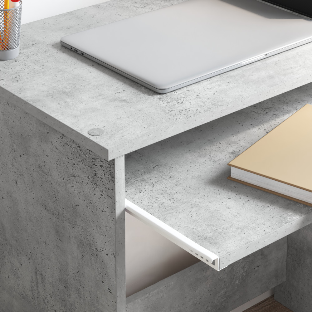 Produktbild för Skrivbord Betonggrå 120,5 x 44 x 88,5 cm Konstruerat trä