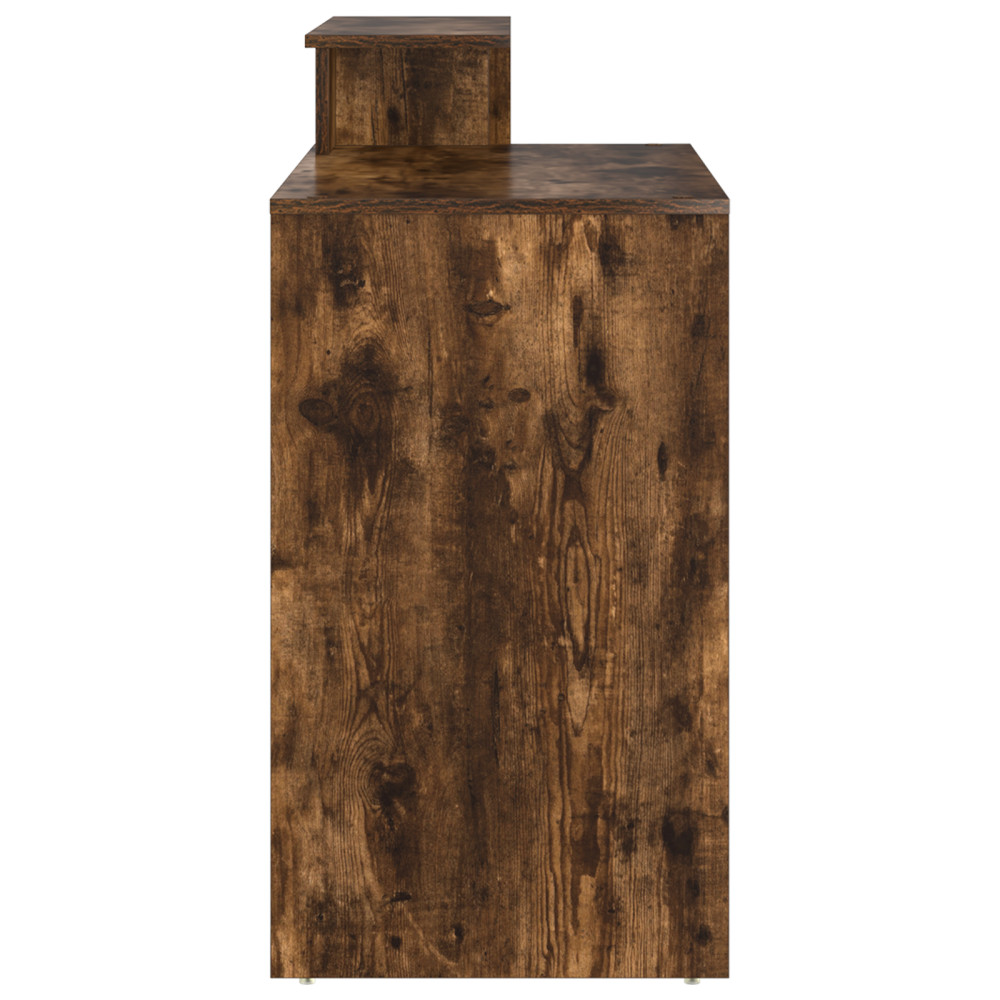 Produktbild för Skrivbord med låda Rökt ek 120,5 x 44 x 88,5 cm Konstruerat trä