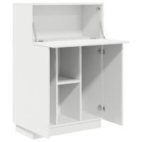 Produktbild för Skrivbord med hylla Vit 71.5 x 31.5 x 106.5 cm Konstruerat trä