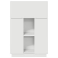 Produktbild för Skrivbord med hylla Vit 71.5 x 31.5 x 106.5 cm Konstruerat trä