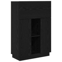 Produktbild för Skrivbord Svart Ek 71.5 x 31.5 x 106.5 cm Konstruerat trä