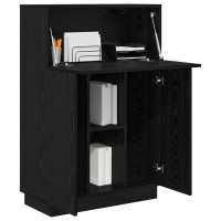 Produktbild för Skrivbord Svart Ek 71.5 x 31.5 x 106.5 cm Konstruerat trä