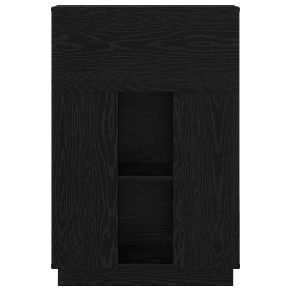 Produktbild för Skrivbord Svart Ek 71.5 x 31.5 x 106.5 cm Konstruerat trä