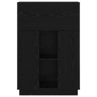 Produktbild för Skrivbord Svart Ek 71.5 x 31.5 x 106.5 cm Konstruerat trä