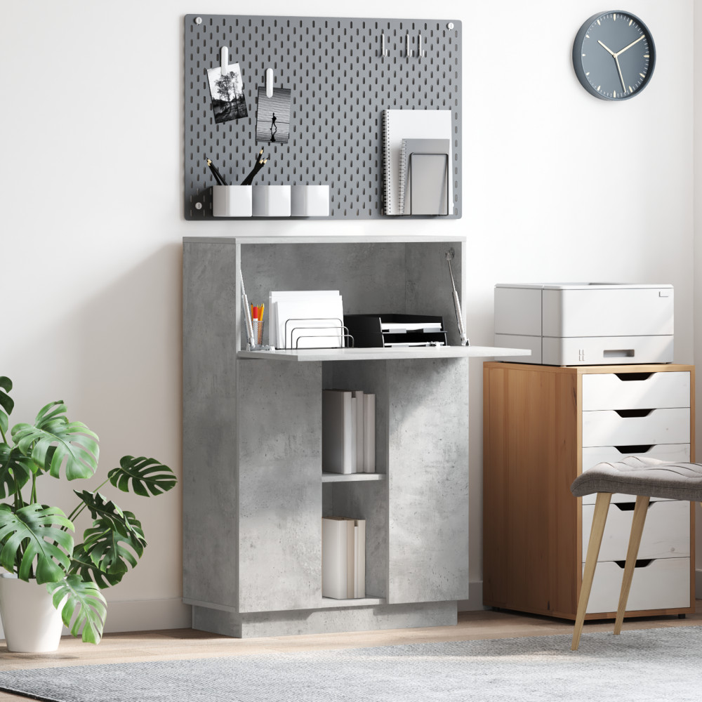 Produktbild för Skrivbord Betonggrå 71.5 x 31.5 x 106.5 cm Konstruerat trä