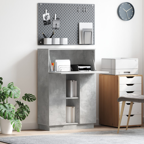 vidaXL Skrivbord Betonggrå 71.5 x 31.5 x 106.5 cm Konstruerat trä