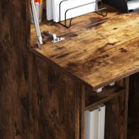 Produktbild för Skrivbord Rökt ek 71.5 x 31.5 x 106.5 cm Konstruerat trä