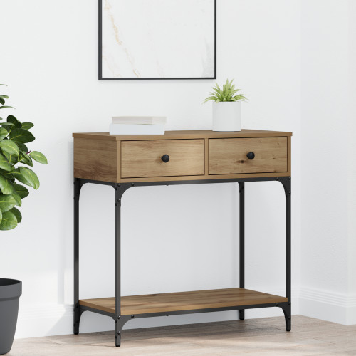 vidaXL Konsolbord artisan ek 75 x 34,5 x 75 cm Konstruerat trä