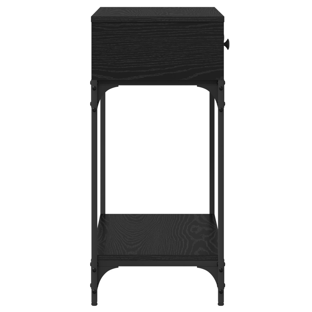 Produktbild för Konsolbord med låda Svart ek 75 x 34,5 x 75 cm Konstruerat trä