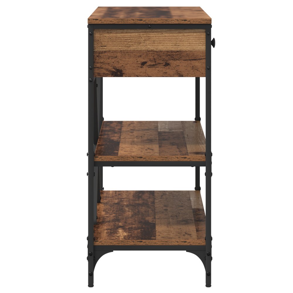 Produktbild för Konsolbord med låda med hylla Brun 100 x 34,5 x 75 cm trä