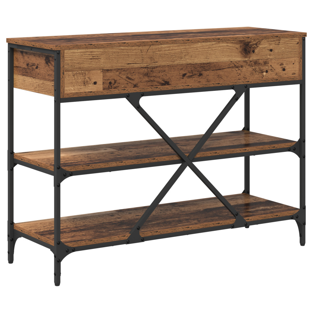Produktbild för Konsolbord med låda med hylla Brun 100 x 34,5 x 75 cm trä