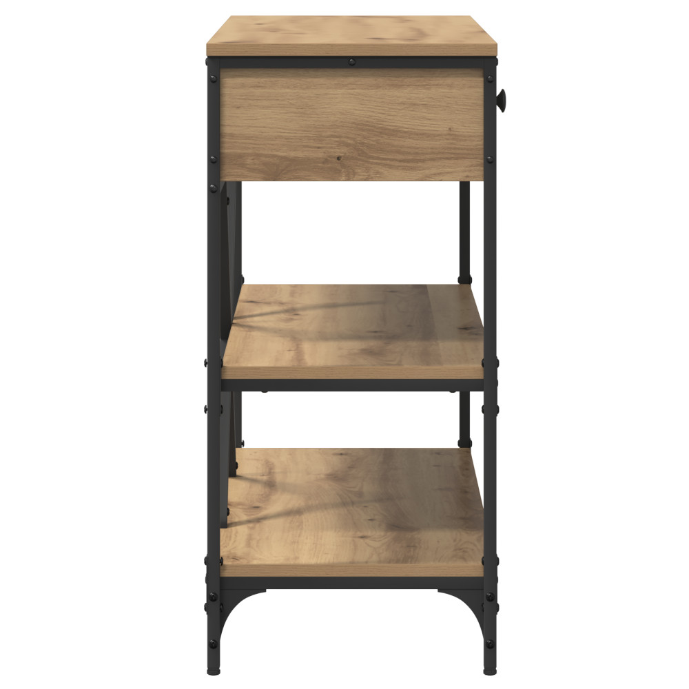 Produktbild för Konsolbord med låda med hylla Brun 100 x 34,5 x 75 cm trä