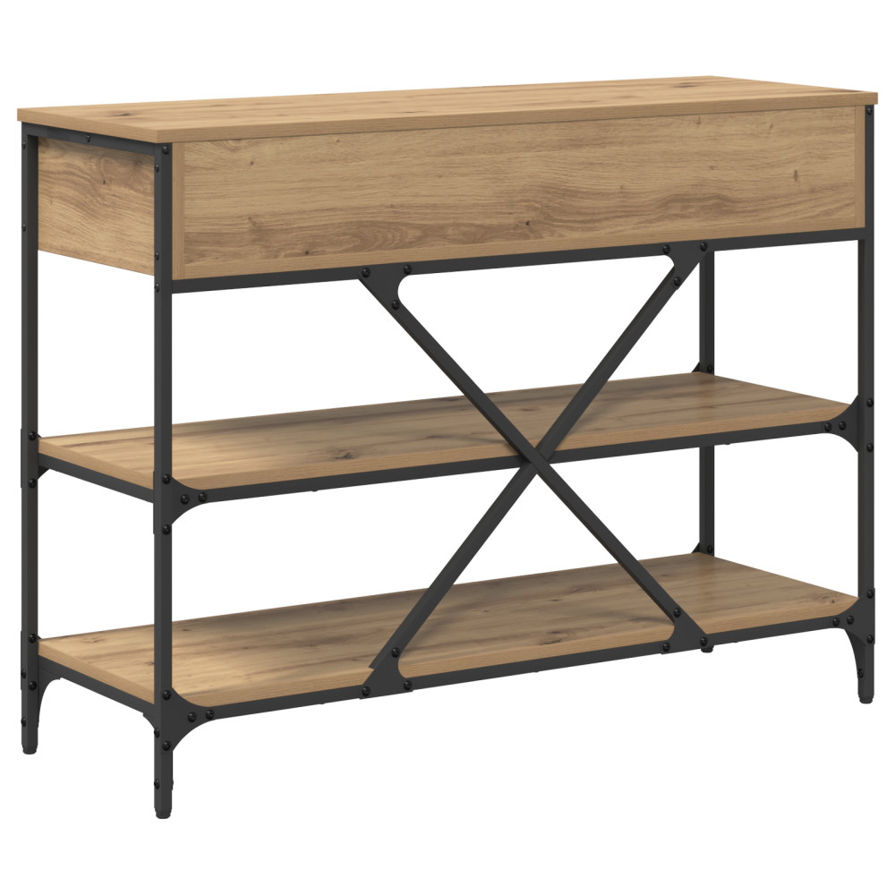 Produktbild för Konsolbord med låda med hylla Brun 100 x 34,5 x 75 cm trä