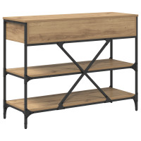 Produktbild för Konsolbord med låda med hylla Brun 100 x 34,5 x 75 cm trä