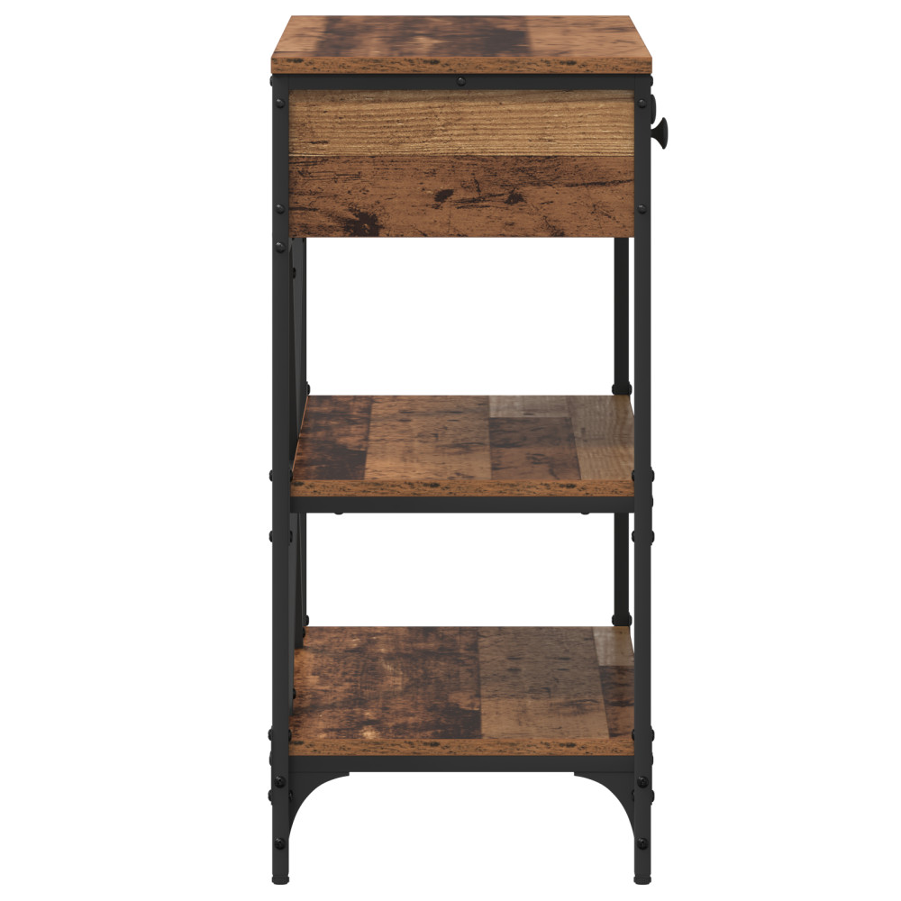 Produktbild för Konsolbord med låda med hylla Brun 75 x 34,5 x 75 cm trä