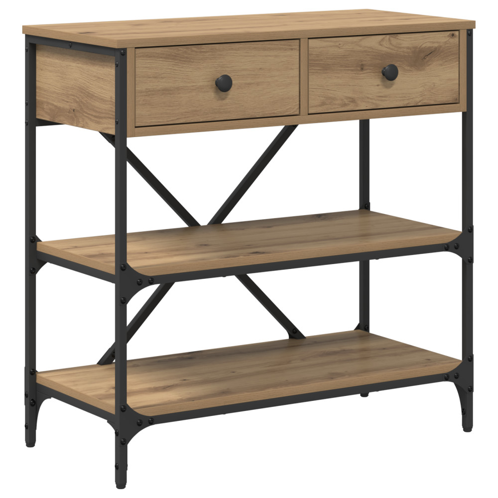 Produktbild för Konsolbord med låda med hylla Brun 75 x 34,5 x 75 cm trä