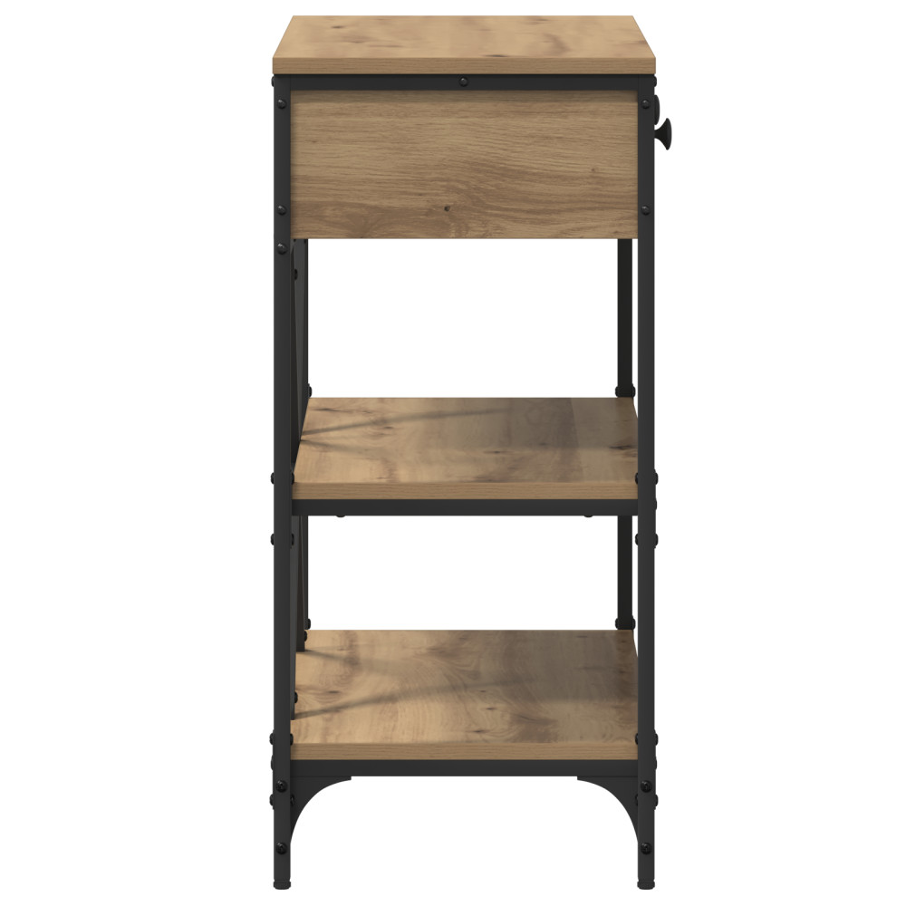 Produktbild för Konsolbord med låda med hylla Brun 75 x 34,5 x 75 cm trä