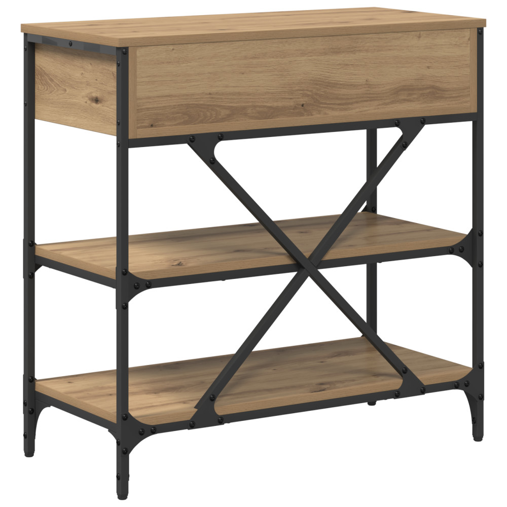 Produktbild för Konsolbord med låda med hylla Brun 75 x 34,5 x 75 cm trä