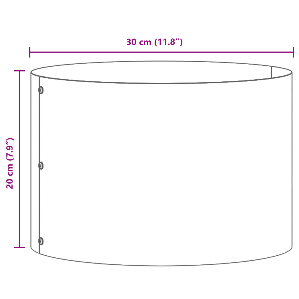 Produktbild för Krukring Svart 30 x 30 x 20 cm Kallvalsat stål
