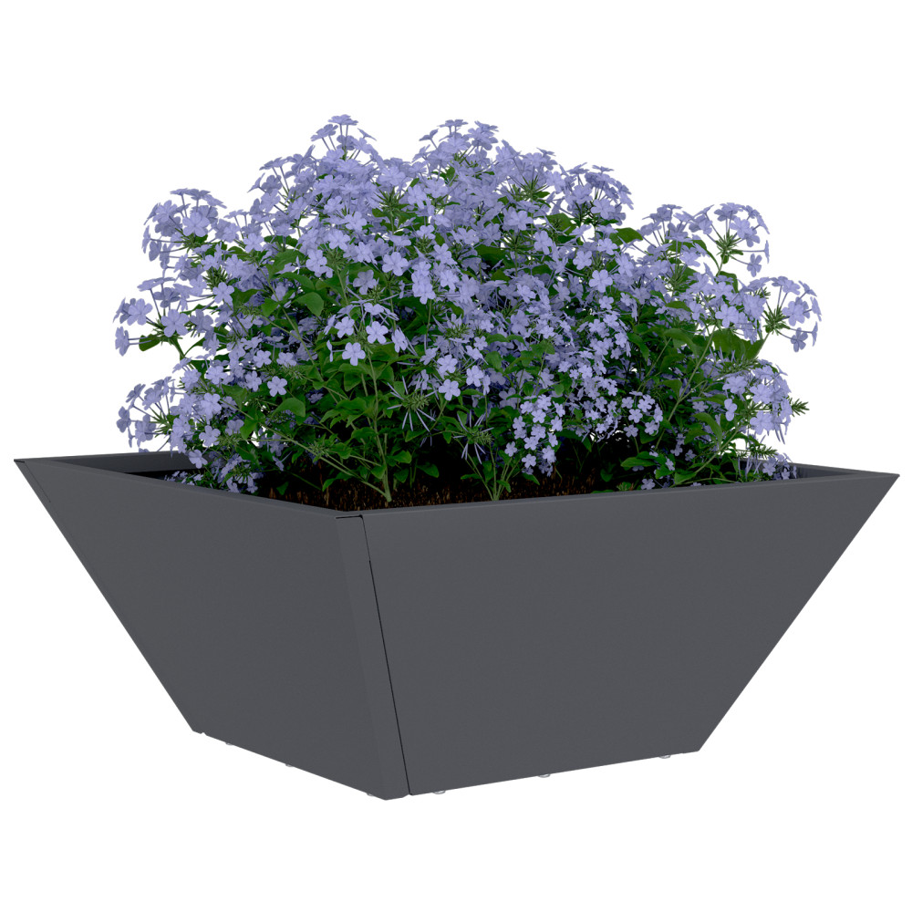 Produktbild för Trädgårdsplanterare Antracit 35 x 35 x 15 cm Kallvalsat stål