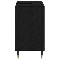 Produktbild för Badrumsskåp med hylla Svart 80 x 33 x 60 cm Konstruerat trä