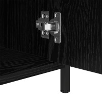 Produktbild för Nattduksbord 2 pcs Svart Ek 40 x 42 x 60 cm Konstruerat trä