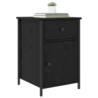 Produktbild för Nattduksbord 2 pcs Svart Ek 40 x 42 x 60 cm Konstruerat trä