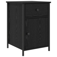Produktbild för Nattduksbord 2 pcs Svart Ek 40 x 42 x 60 cm Konstruerat trä