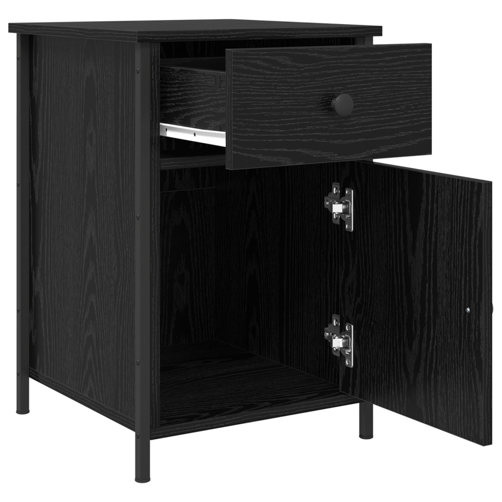 Produktbild för Nattduksbord 2 pcs Svart Ek 40 x 42 x 60 cm Konstruerat trä