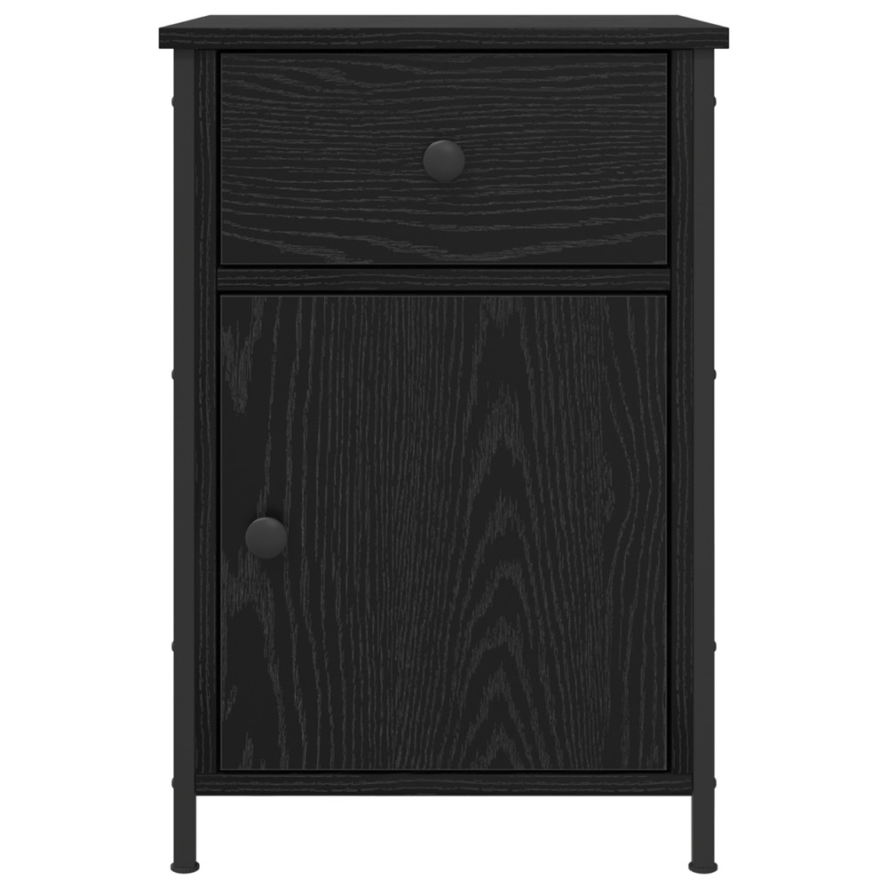 Produktbild för Nattduksbord 2 pcs Svart Ek 40 x 42 x 60 cm Konstruerat trä