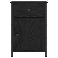 Produktbild för Nattduksbord 2 pcs Svart Ek 40 x 42 x 60 cm Konstruerat trä