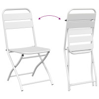 Produktbild för Fällstol för trädgård 2 pcs Vit 42 x 52 x 82cm