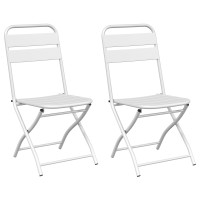 Produktbild för Fällstol för trädgård 2 pcs Vit 42 x 52 x 82cm