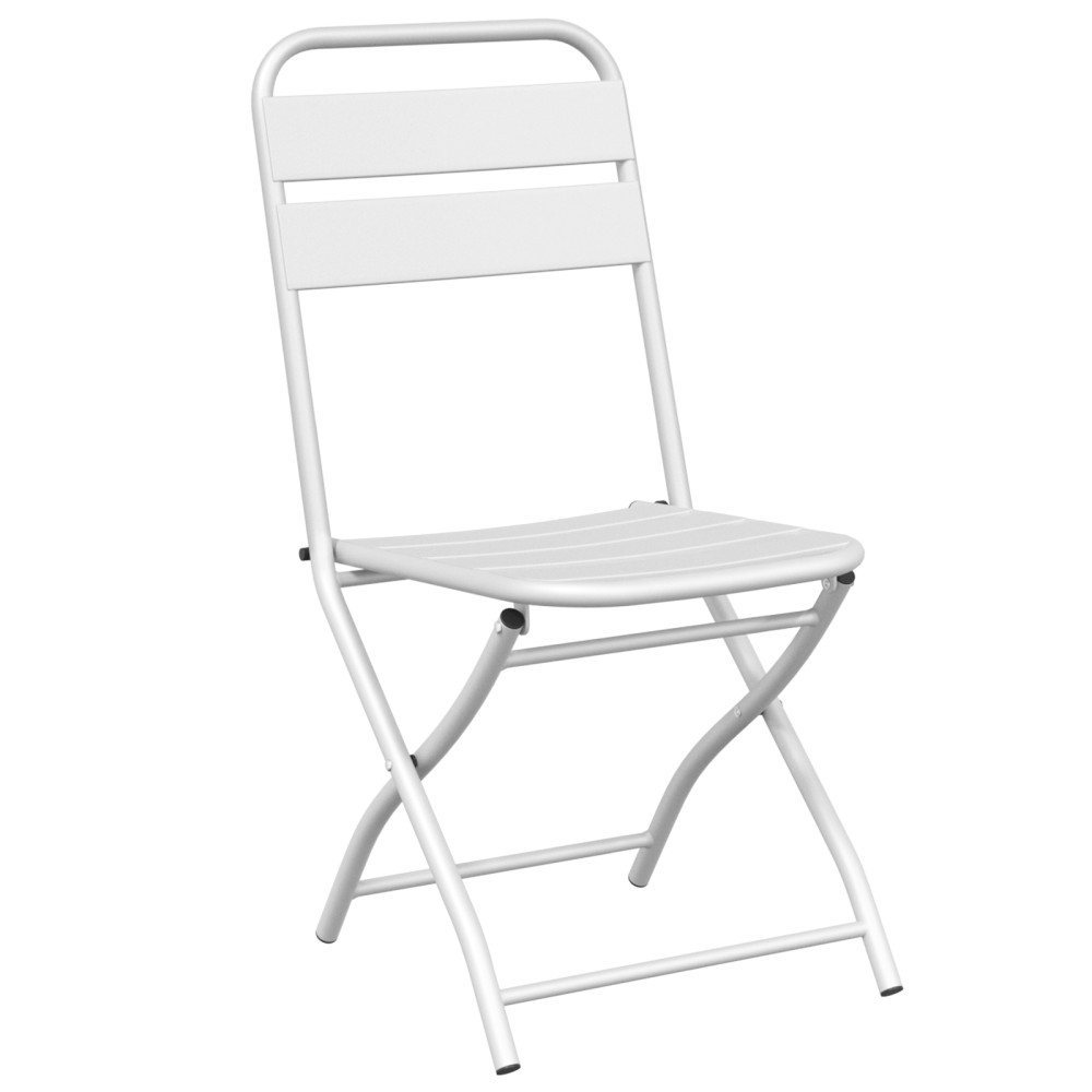 Produktbild för Fällstol för trädgård 2 pcs Vit 42 x 52 x 82cm