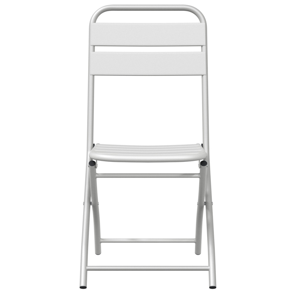 Produktbild för Fällstol för trädgård 2 pcs Vit 42 x 52 x 82cm